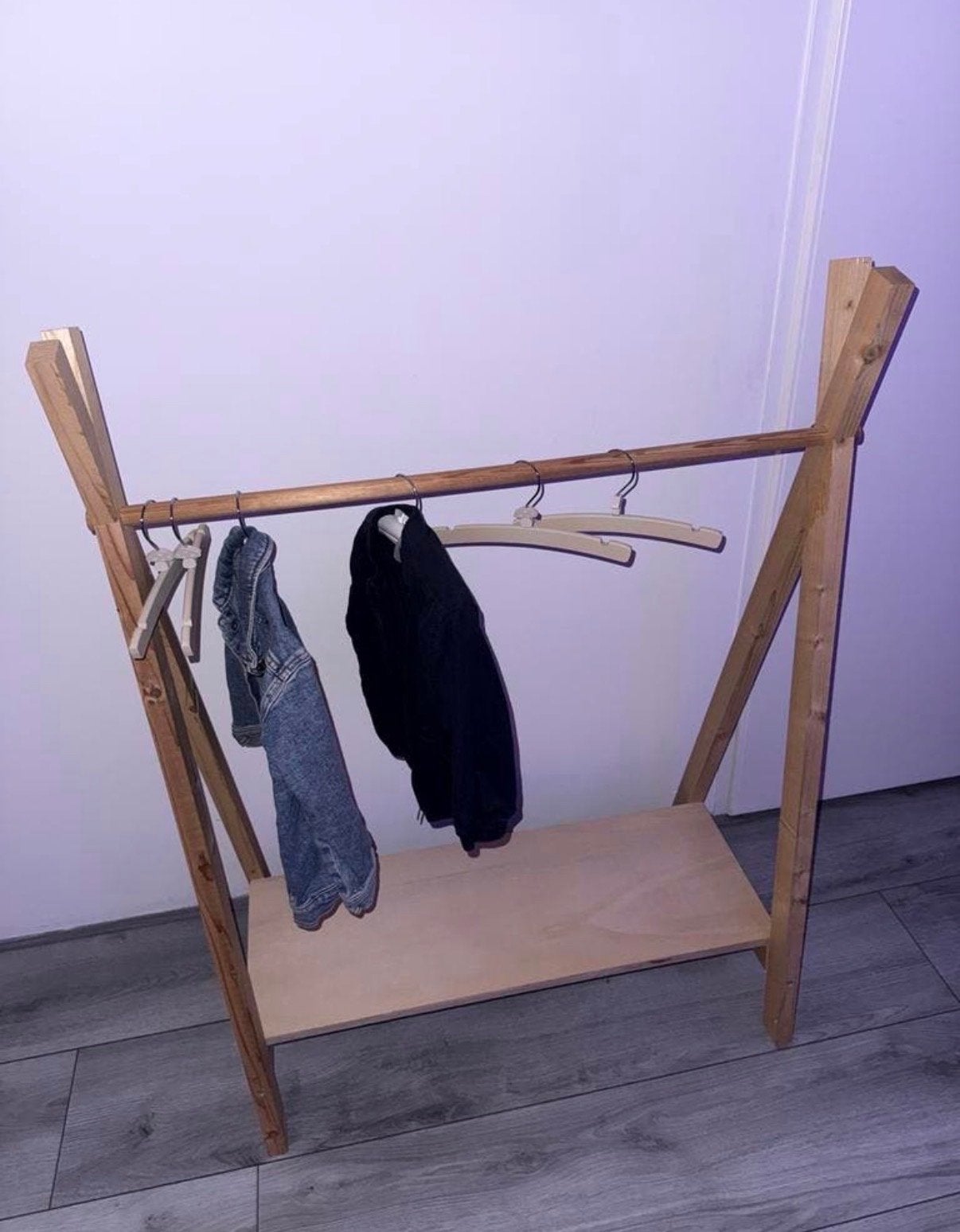 Houten kledingrek voor kinderen, Ophalen, Gebruikt, Hout, Kinderen