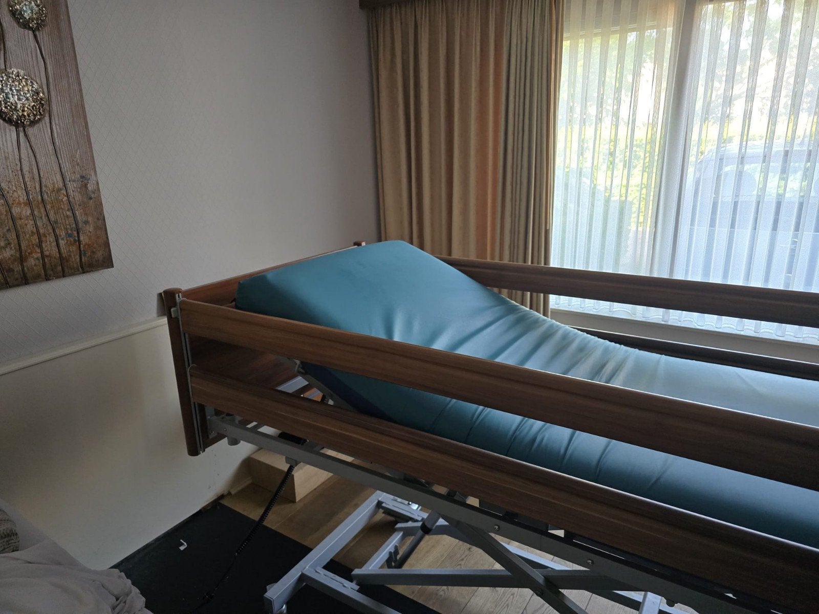 Hoog laag bed, Ophalen, Zo goed als nieuw, Eenpersoons, 90 cm