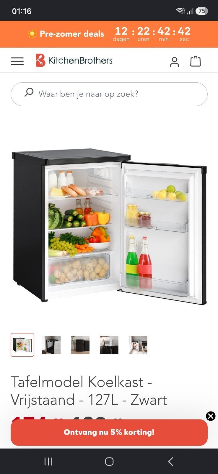 Tafel model koelkast werkt nog, Minder dan 85 cm, Ophalen of Verzenden, Minder dan 75 liter, Zonder vriesvak
