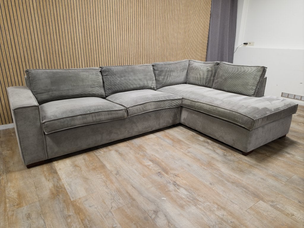 ZEER MOOI Vergrijsd Groene Ristof Hoekbank van WOOOD !!!, Info@banxtel.nl, Hoekbank, Hoekbank, Ophalen of Verzenden