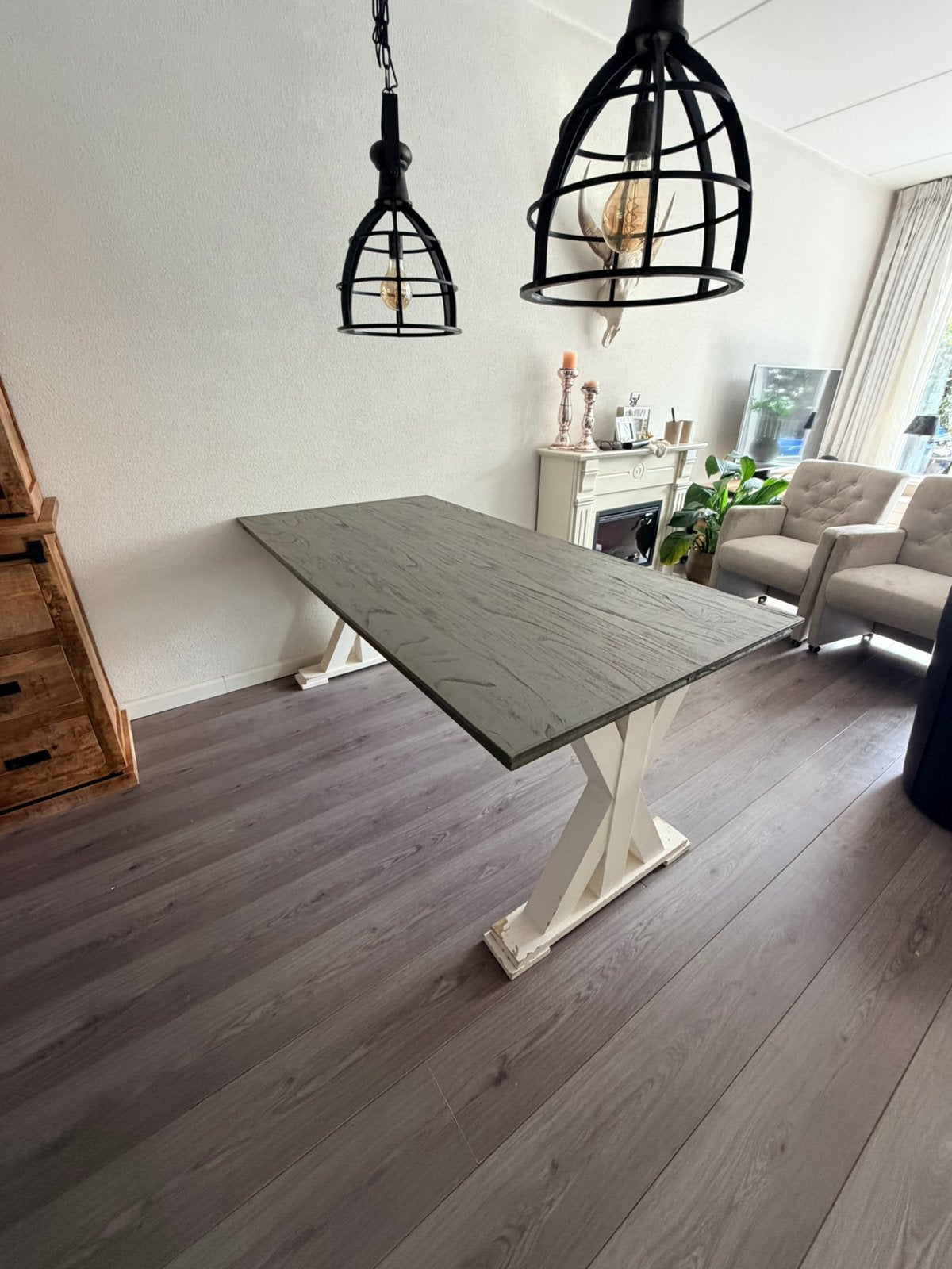 Eettafel, Huis en Inrichting, Tafels | Eettafels, Ophalen, Gebruikt, Rechthoekig, 50 tot 100 cm
