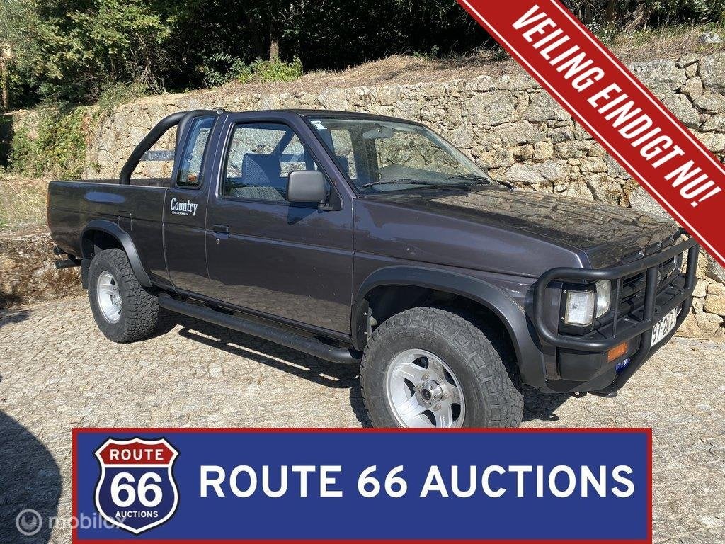 Nissan Pick-Up King Cab 4x4 Country | 1992 | Route 66 Auctio, Auto's, Overige carrosserieën, Zwart, Bedrijf, Handgeschakeld