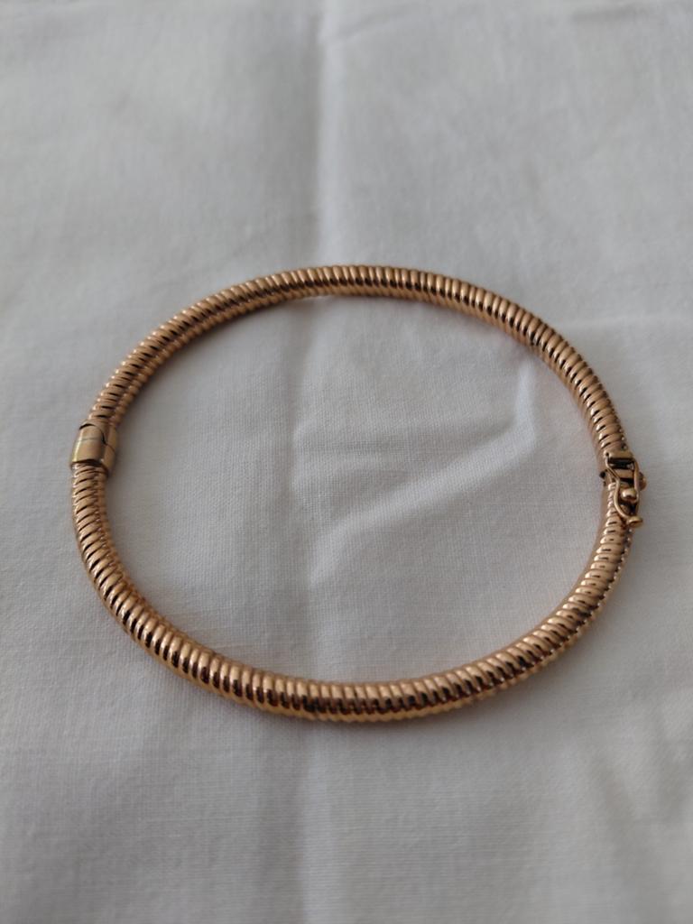Rose goud kleur 925 zilveren slavenarmband, Sieraden, Tassen en Uiterlijk, Armbanden, Ophalen of Verzenden, Gebruikt, Roze, Zilver