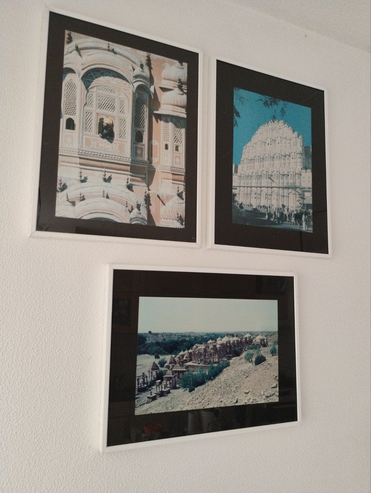 Set van 3 aluminium lijsten met Indiase foto's (41x31 cm), Huis en Inrichting, Woonaccessoires | Schilderijen, Tekeningen en Foto's