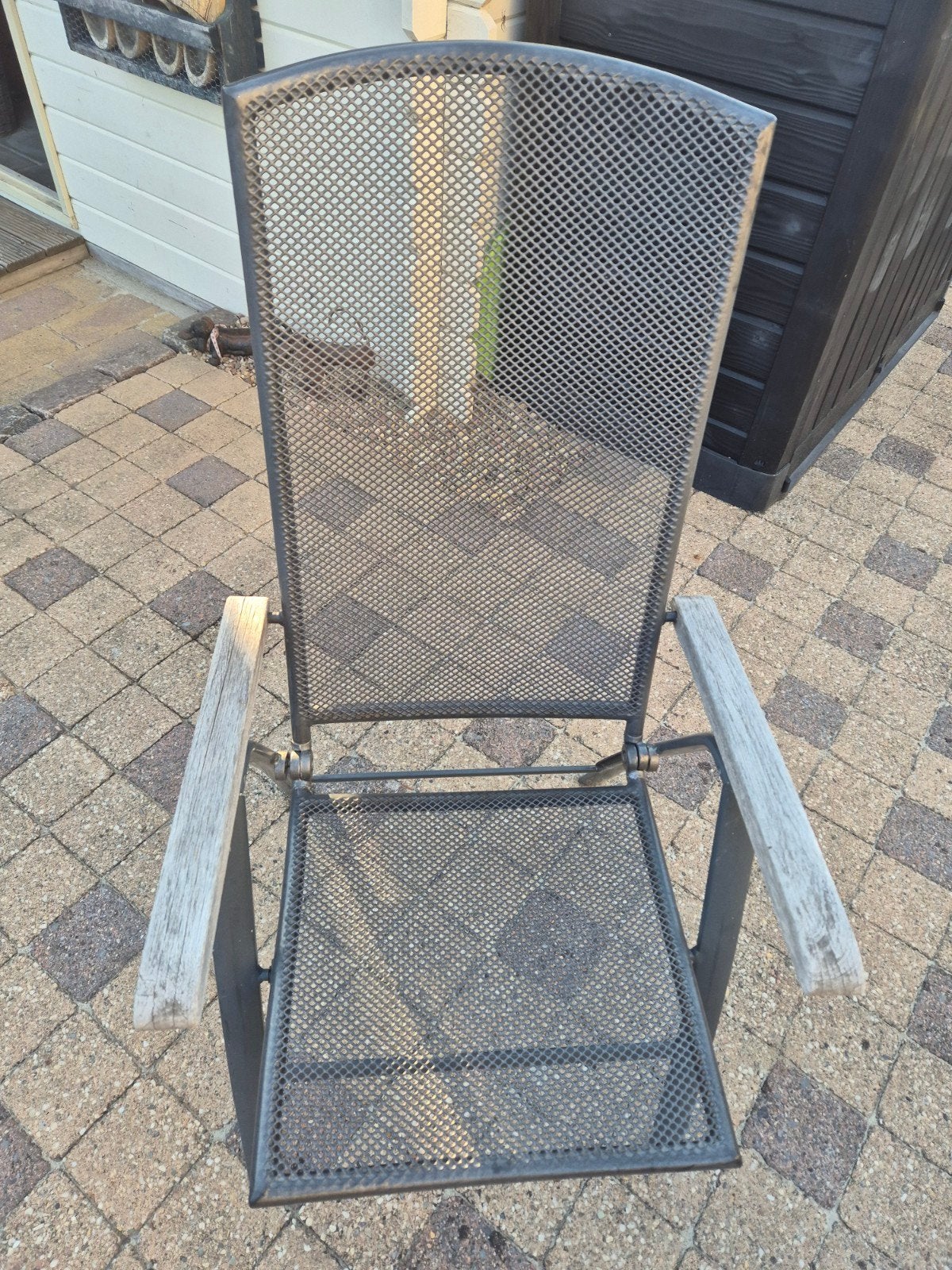 4x Verstelbare tuinstoel strekmetaal, Tuin en Terras, Ophalen, Gebruikt, Metaal, Verstelbaar