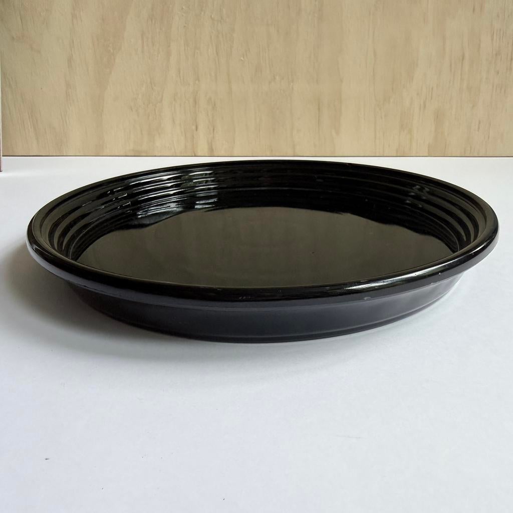 Zwart persglazen bord “golf” H-Coll A.D. Copier, Ophalen of Verzenden