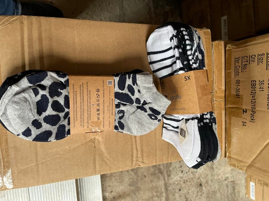 Sneaker sokken bundels a 5 paar - minimale afname 50 bundels, Sokken en Kniesokken, 7471DW, Overige kleuren, Jaap textielshop