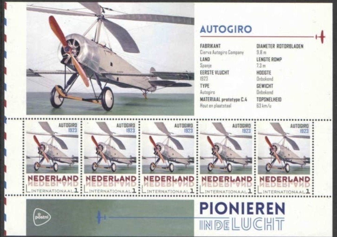 Vel Pioniers in de Luchtvaart - Autogiro Postfris., Verzenden, Postfris