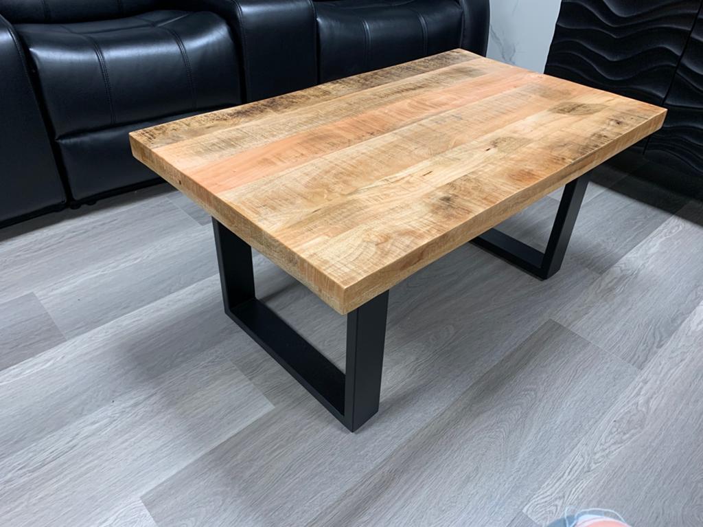 Salontafel Mangohout 100 cm, Huis en Inrichting, Tafels | Salontafels, Ophalen, 100 tot 150 cm, 50 tot 100 cm, Zo goed als nieuw
