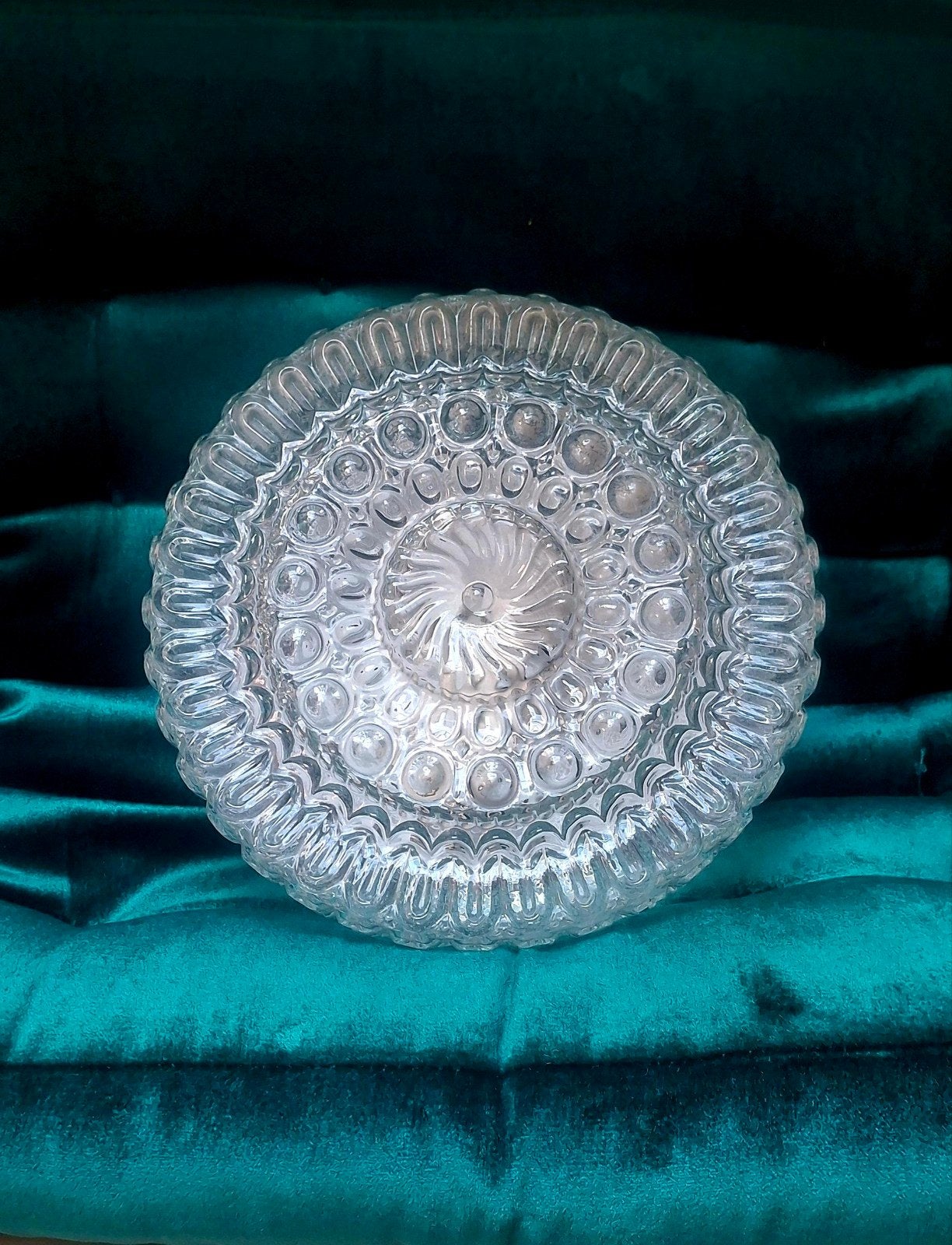 Blank glas vintage plafonnière., Huis en Inrichting, Lampen | Plafondlampen, Ophalen of Verzenden, Zo goed als nieuw, Glas