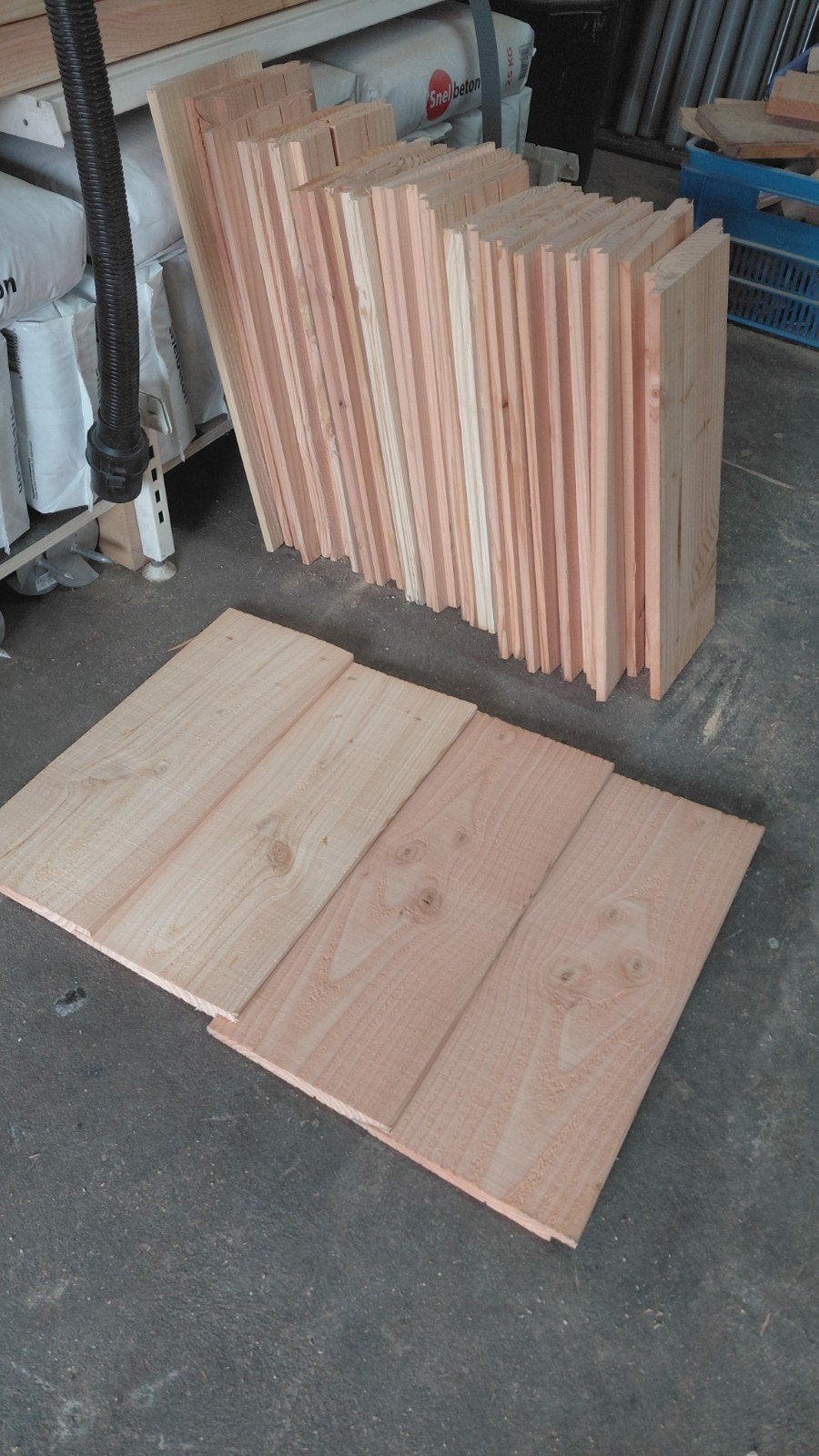 Douglas Zweeds Rabat - 33x reststuk 46cm+, Ophalen, 25 tot 50 mm, Nieuw, Plank