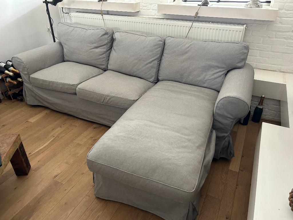 Bank met hocker, Huis en Inrichting, Ophalen, Overige materialen, Hoekbank, 75 tot 100 cm