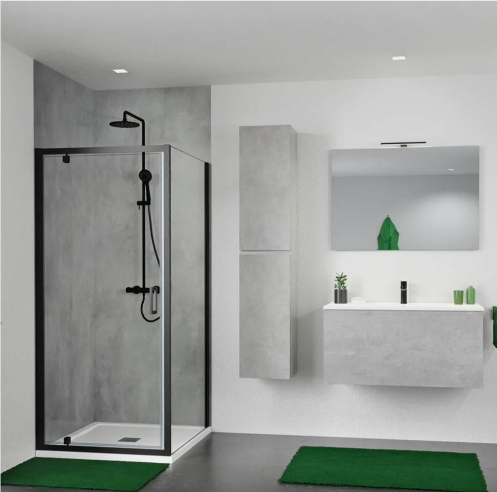 AANBIEDING Luca Varess Vidor Douchecabine 90x90 cm Zwart, Ophalen, Nieuw, Met douche