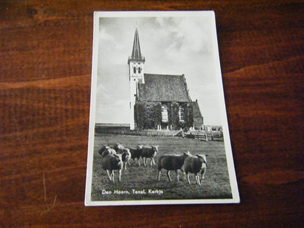 W40 - Texel - Den Hoorn - Kerk - 1956 - Mooi/Oud, Ophalen of Verzenden, 1940 tot 1960, Waddeneilanden