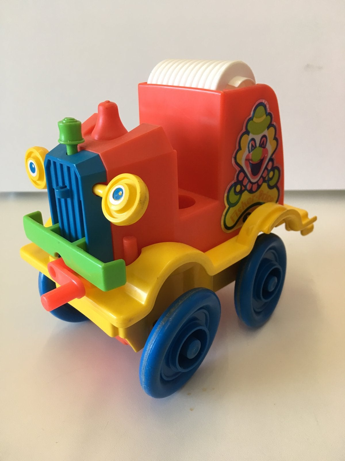 Vintage clownauto van fisher price, Ophalen of Verzenden, Gebruikt, Auto of Voertuig, Met geluid