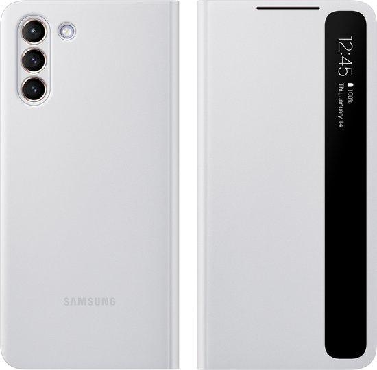 Samsung Galaxy S21 Plus Clear View Cover Light Grey, Overige modellen, Frontje of Cover, Ophalen of Verzenden, Zo goed als nieuw