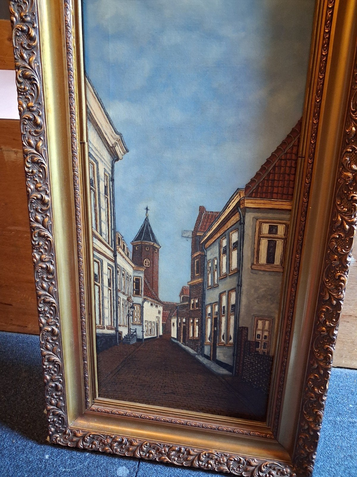 Mooi schilderij van straatje in amersfoort, Antiek en Kunst, Kunst | Schilderijen | Klassiek, Ophalen