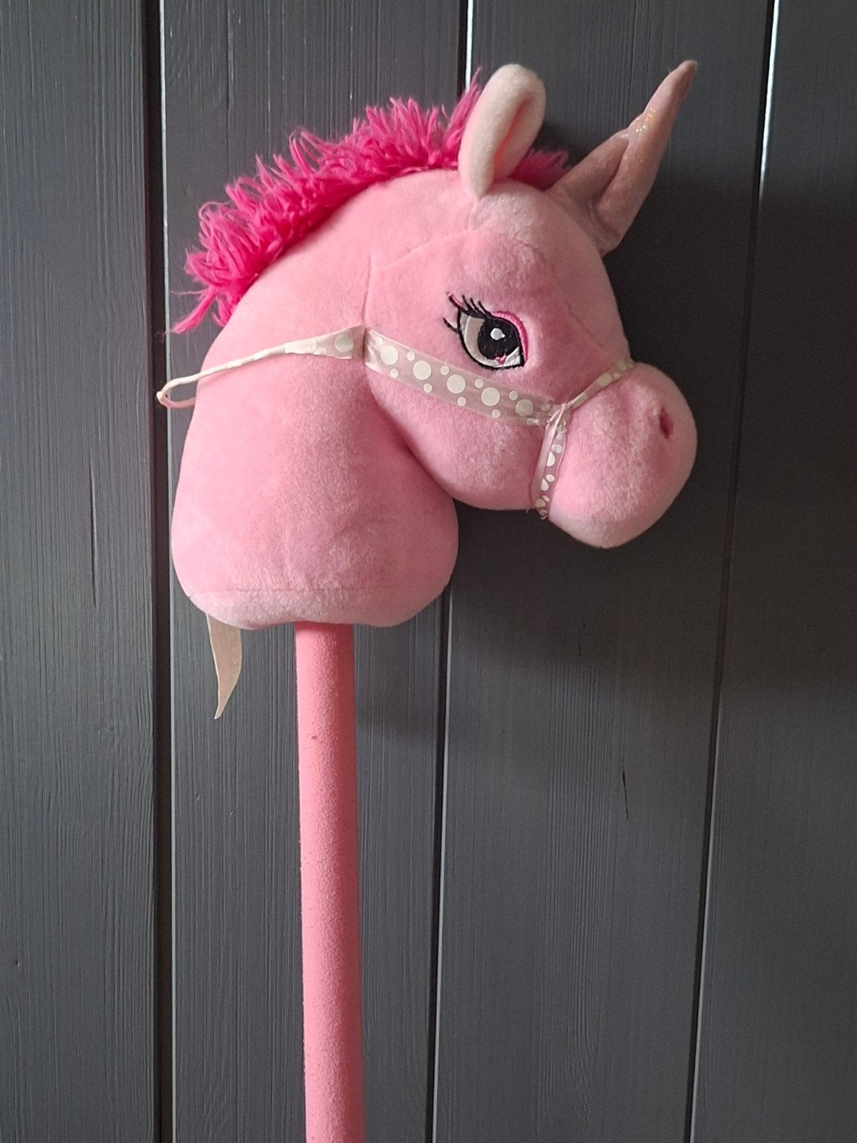 Eenhoorn roze stokpaard, stokpaardje, Kinderen en Baby's, Ophalen, Gebruikt, Jongen of Meisje