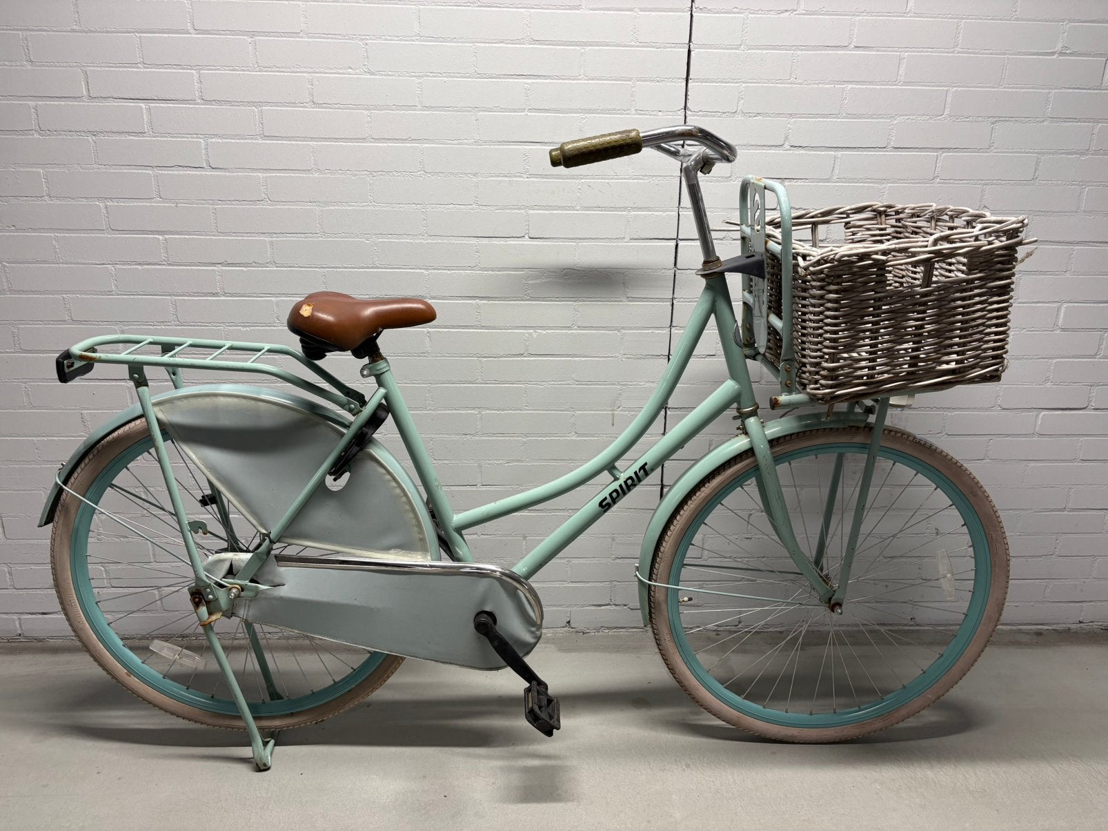 Spirit Damesfiets Mintgroen 28inch, 53 tot 56 cm, Ophalen, Gebruikt, Terugtraprem