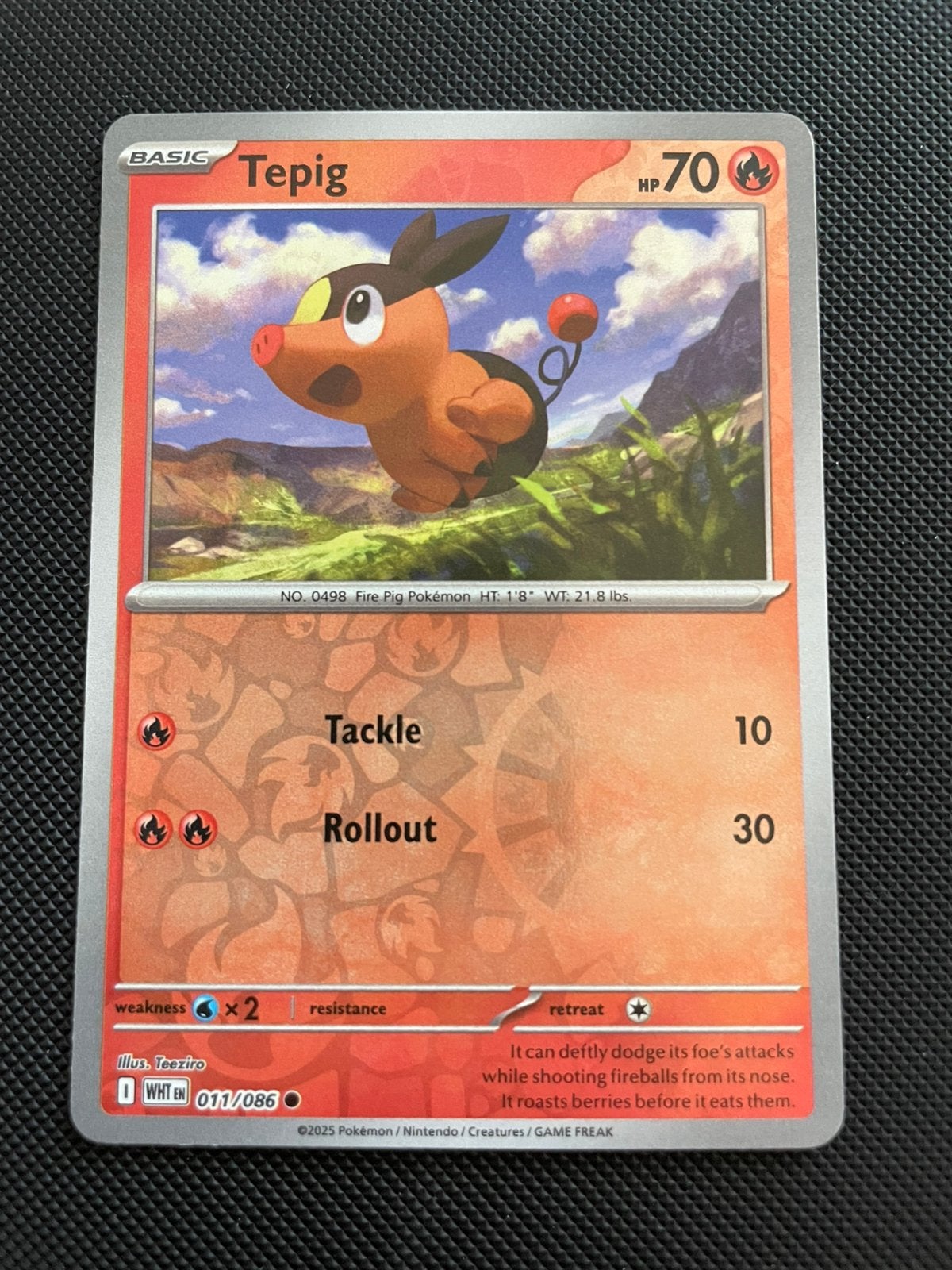 Tepig 011/086 Reverse Holo White Flare Packfresh, Verzenden, Nieuw