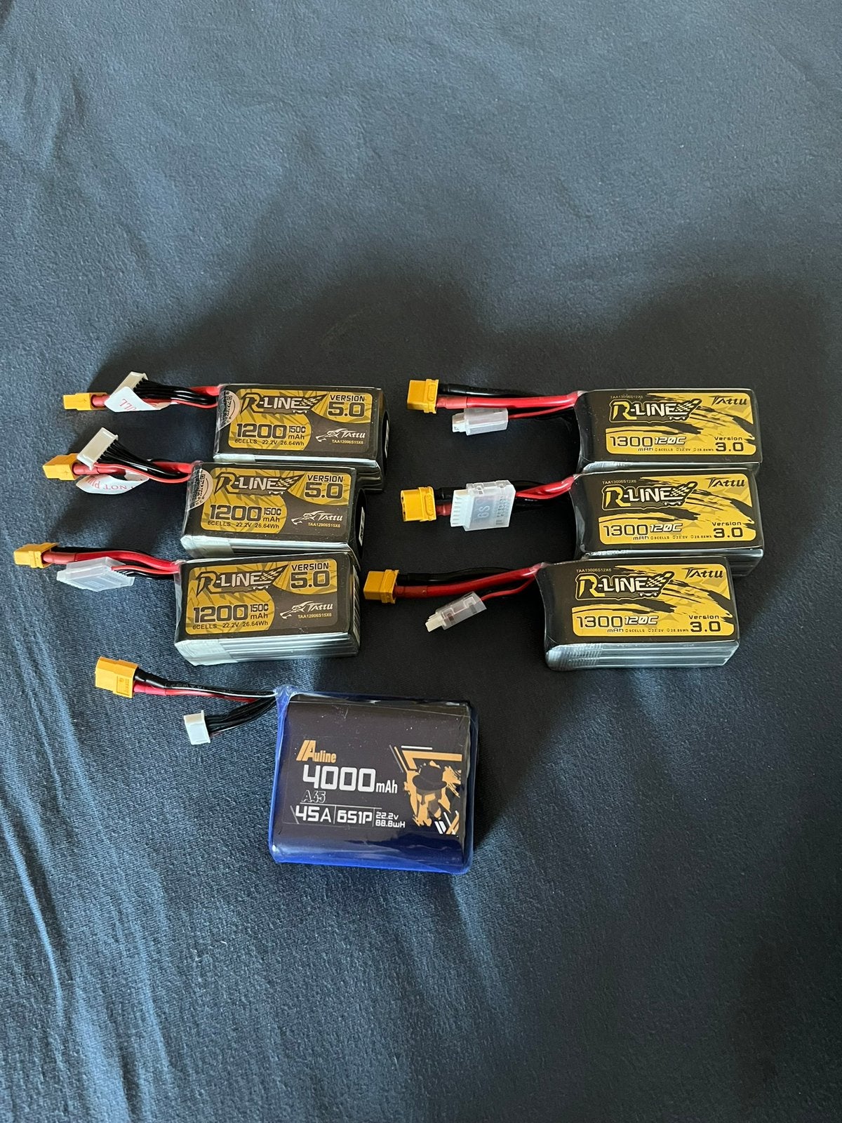 3x Tattu 6S 1200mAh 150C XT60, Ophalen of Verzenden, Zo goed als nieuw