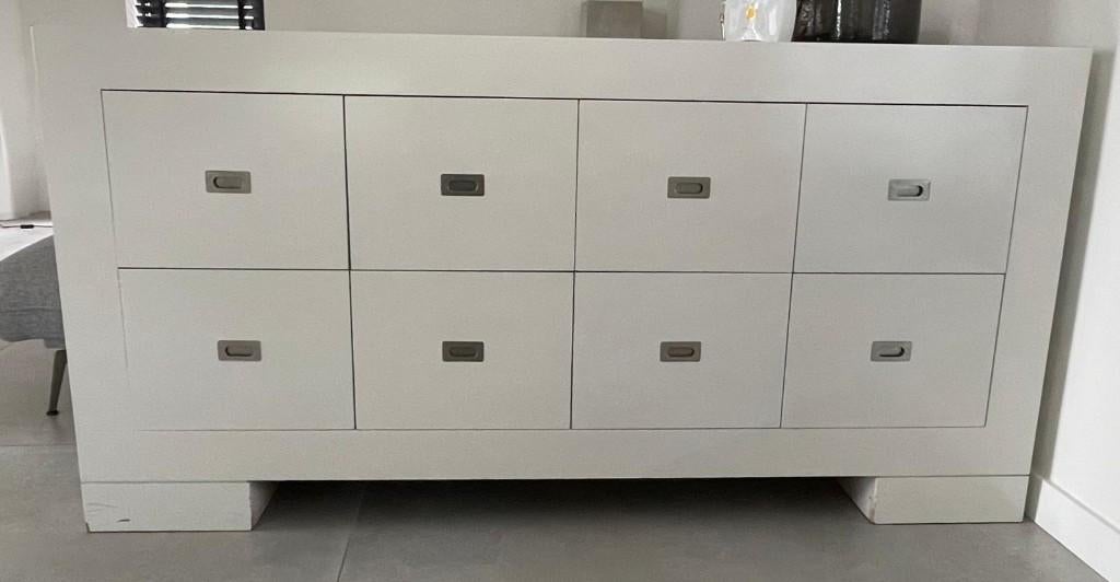 Groot wit dressoir | Ladekast | Opbergkast | Room divider, Huis en Inrichting, Ophalen, Gebruikt, 5 laden of meer, 150 tot 200 cm