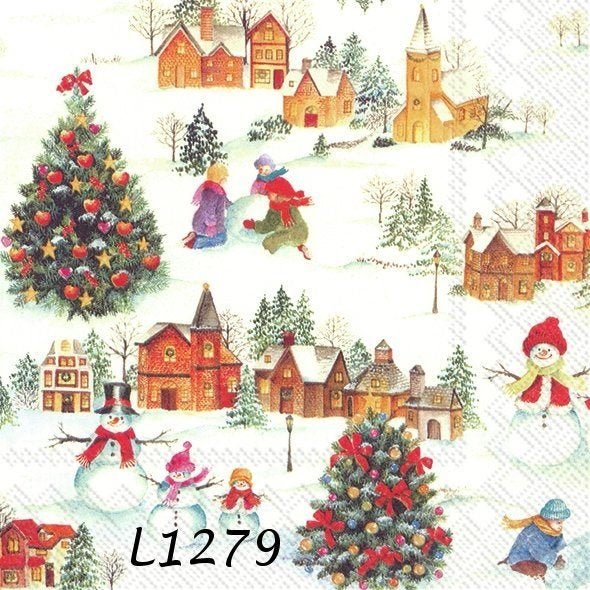 Servetten decoupage/bullet journal * winterlandschap L1279, Verzenden, Nieuw