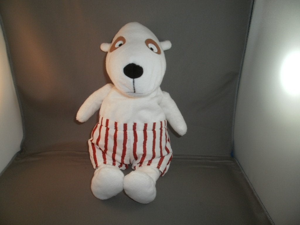 Ikea hond 33 cm vänlighet wit met gestreept zwembroek rood/, IKEA, Zo goed als nieuw, Middelgroot (20 tot 80 cm), Meerkleurig