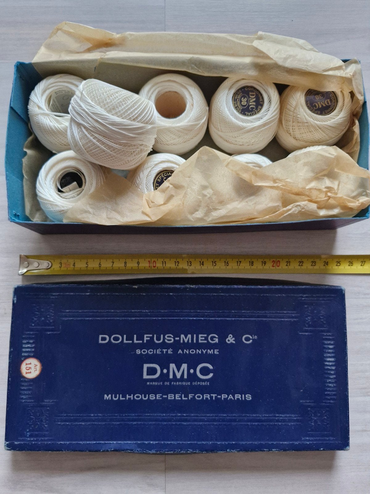 Vintage DMC Borduur- en Haakgaren Set in Originele Doos, Hobby en Vrije tijd, Naaien en Fournituren, Ophalen of Verzenden, Gebruikt