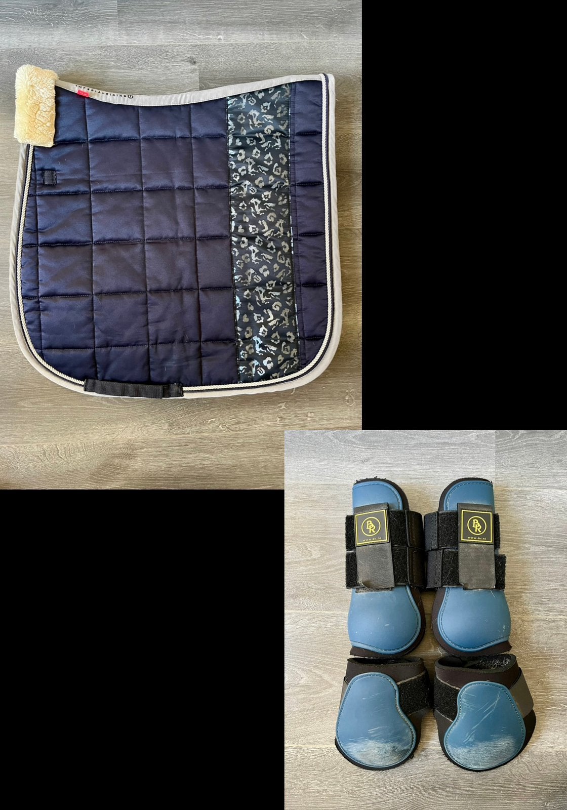 Donkerblauw dekje en kappen, Full (L), Fluweel, Ophalen of Verzenden, Zo goed als nieuw