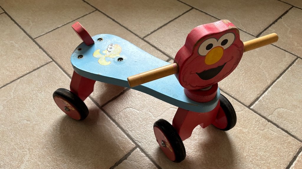 Houten loopfiets Sesamstraat Elmo, Ophalen, Gebruikt, Loopfiets