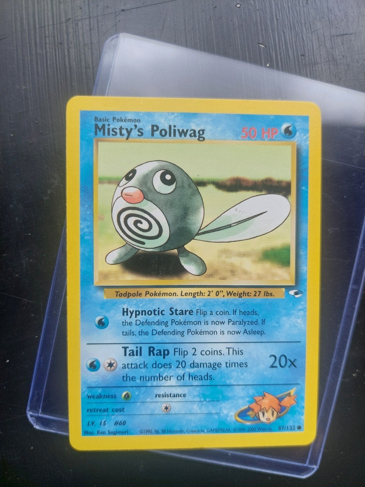 Misty's Poliwag Pokémon kaart (Gym Heroes 87/132), Ophalen of Verzenden, Gebruikt, Losse kaart