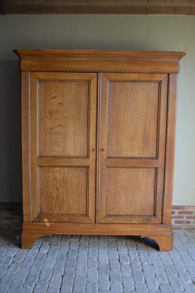 Prachtige antieke eiken houten Louis Philippe kast, Antiek en Kunst, Ophalen of Verzenden