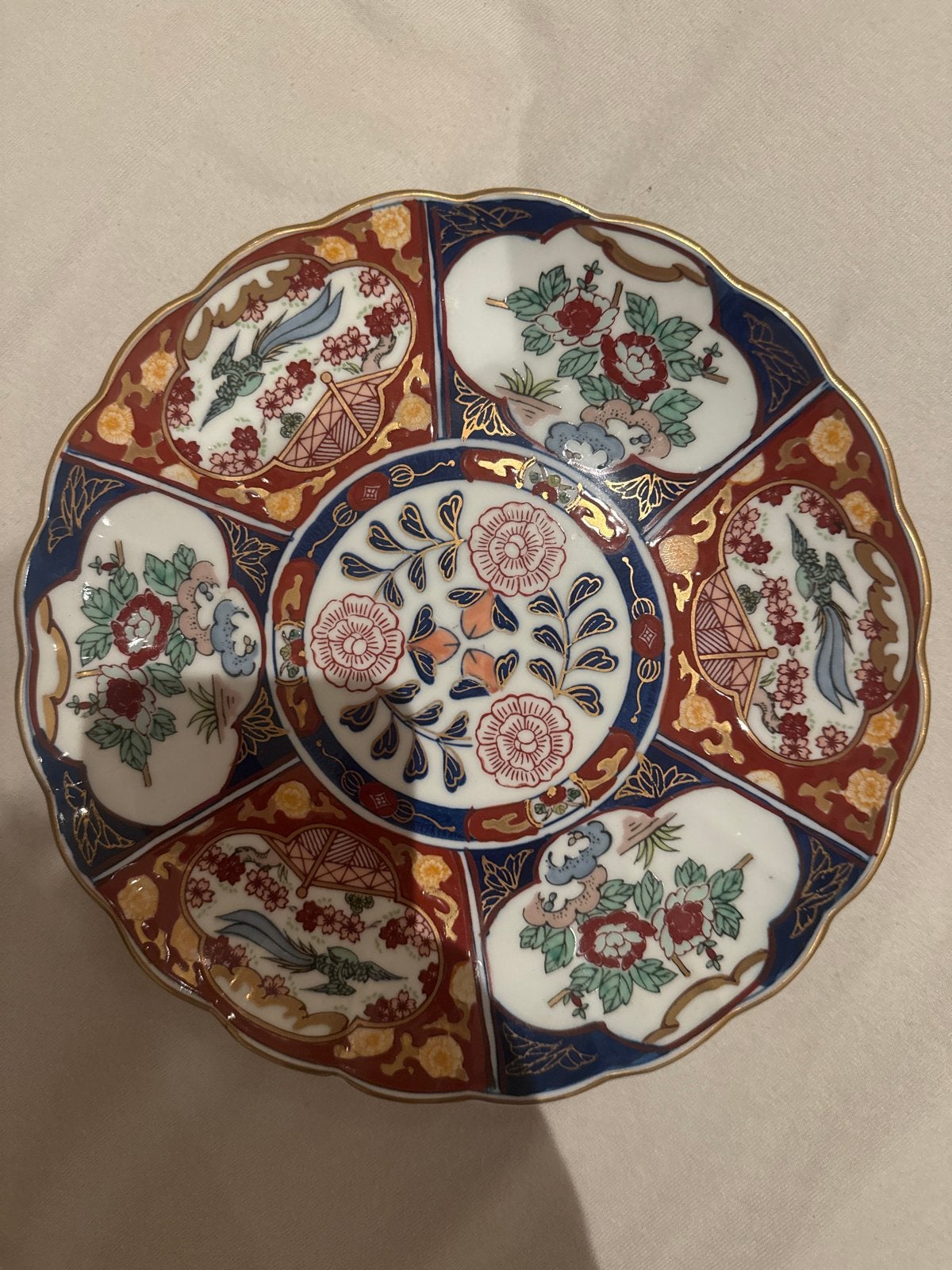 Gold Imari wandbord, 21,5 cm, goud verguld, Ophalen