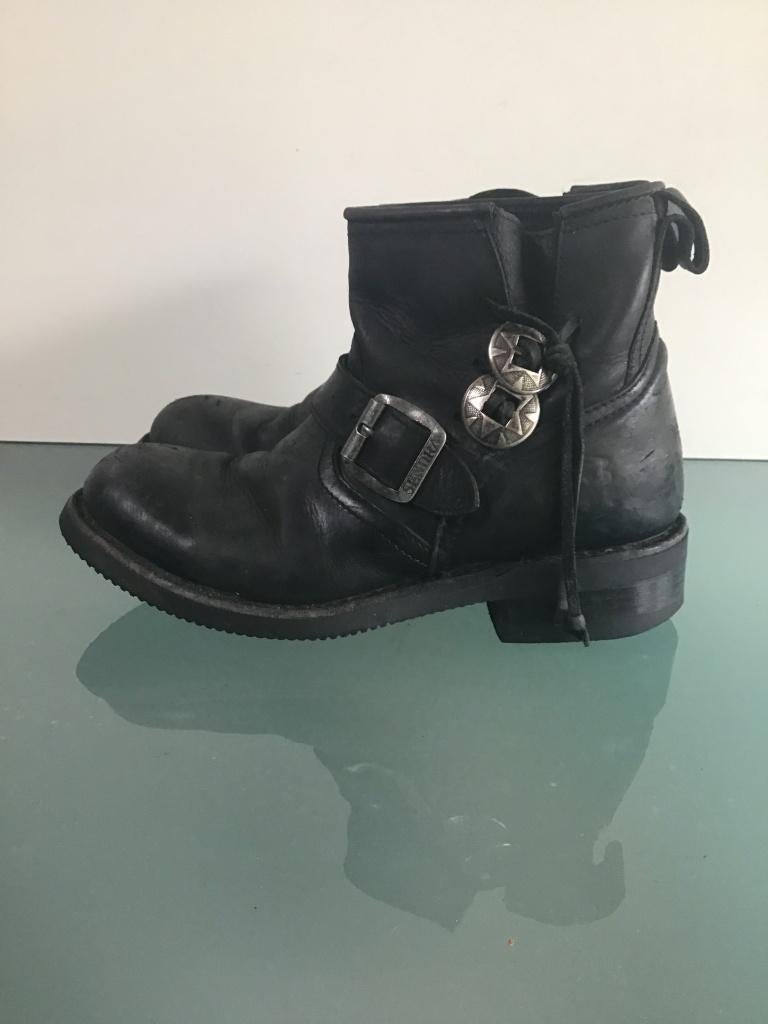 Sendra 37 zwart | leren bikerboots | Gratis verzenden, Kleding | Dames, Schoenen, Zo goed als nieuw, Lage of Enkellaarzen, Zwart