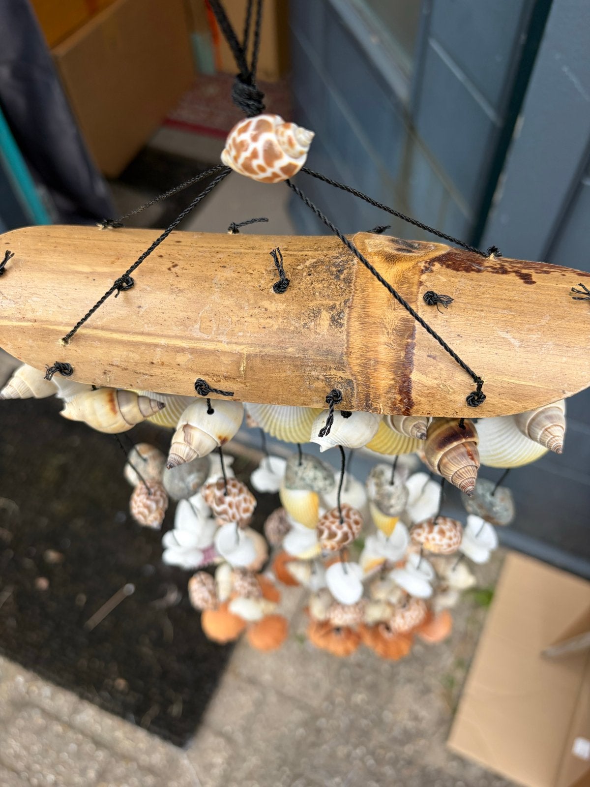 Mooie schelpen windgong - handgemaakt, Beige, Boho, Ophalen of Verzenden, Zo goed als nieuw