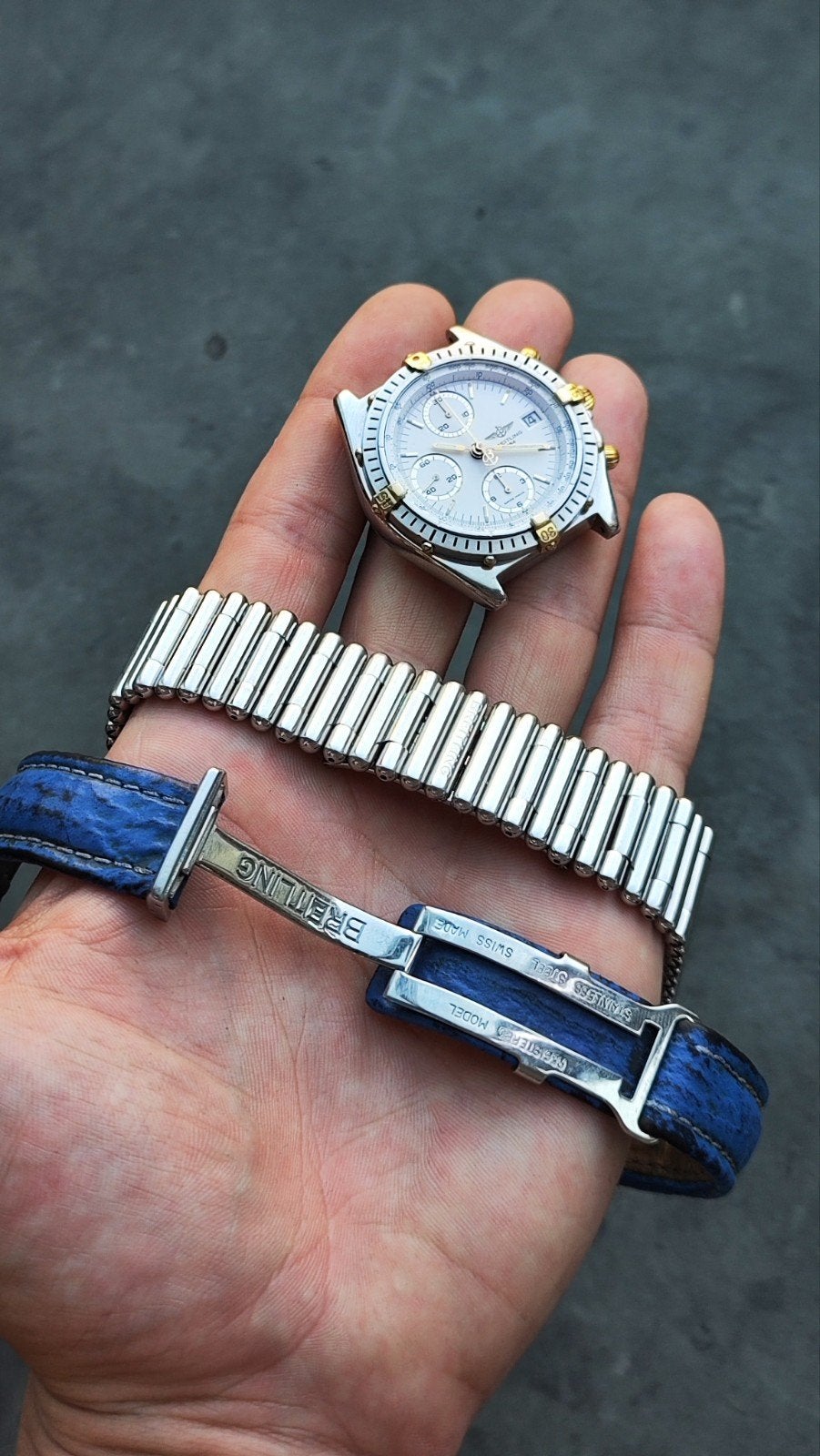 Breitling Chronomat B13048 1997, Overige merken, Polshorloge, Ophalen of Verzenden, Leer