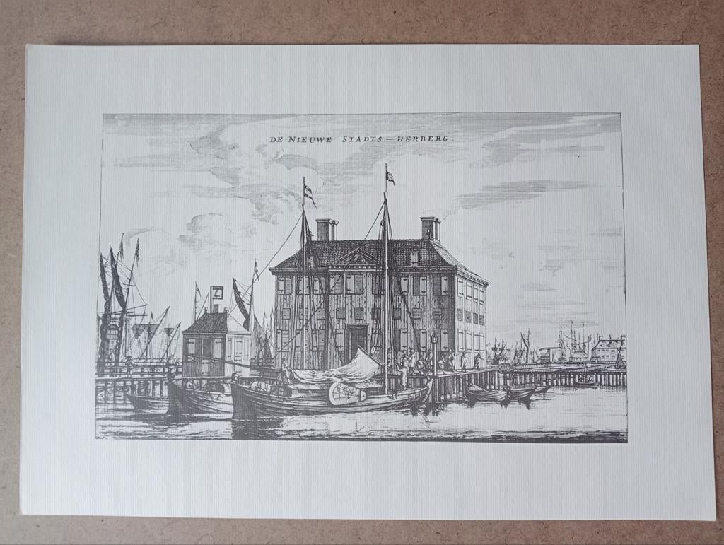 Jacob van Meurs Gravure De Nieuwe Stads Herberg, Ophalen of Verzenden