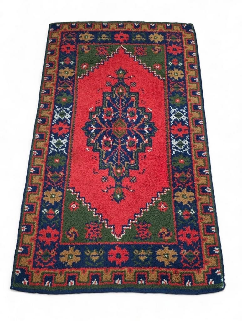 Vintage oosters wol Smyrna tapijt Retro medallion 100x173cm, Huis en Inrichting, Stoffering | Tapijten en Kleden, Oosters, Vintage, Traditioneel