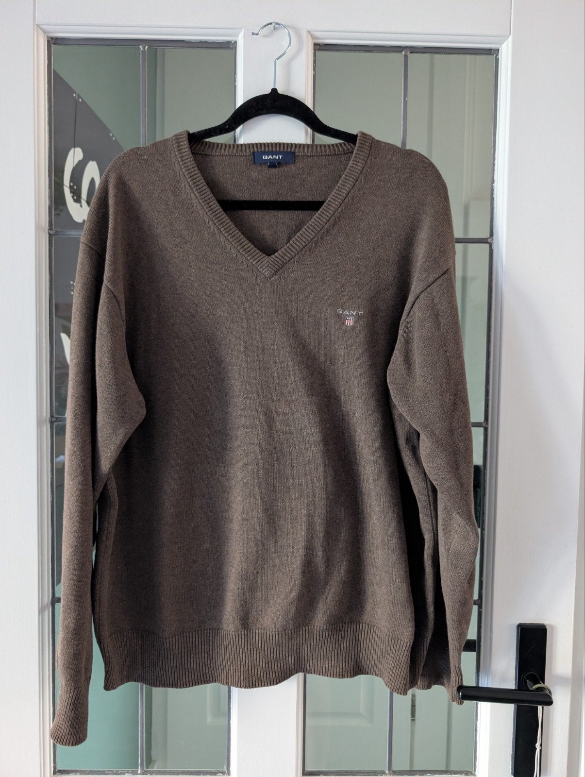 GANT V-hals trui 100% katoen - Maat XL, Bruin, GANT, Maat 56/58 (XL), Ophalen of Verzenden
