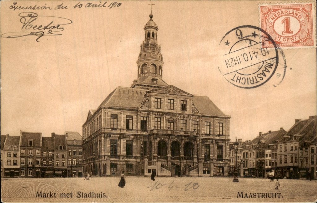Maastricht - Stadhuis - Markt, Ophalen of Verzenden, Voor 1920, Gelopen, Limburg