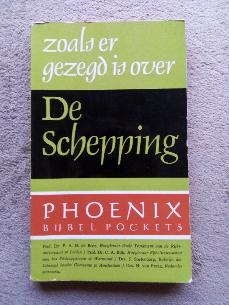 zoals er gezegd is over de schepping-W.de haan-phoenix, Ophalen of Verzenden, Zo goed als nieuw, G. A. Bashir, Prof. Dr. P. A. H. de Boer, Prof. Dr. B. Delfgaauw