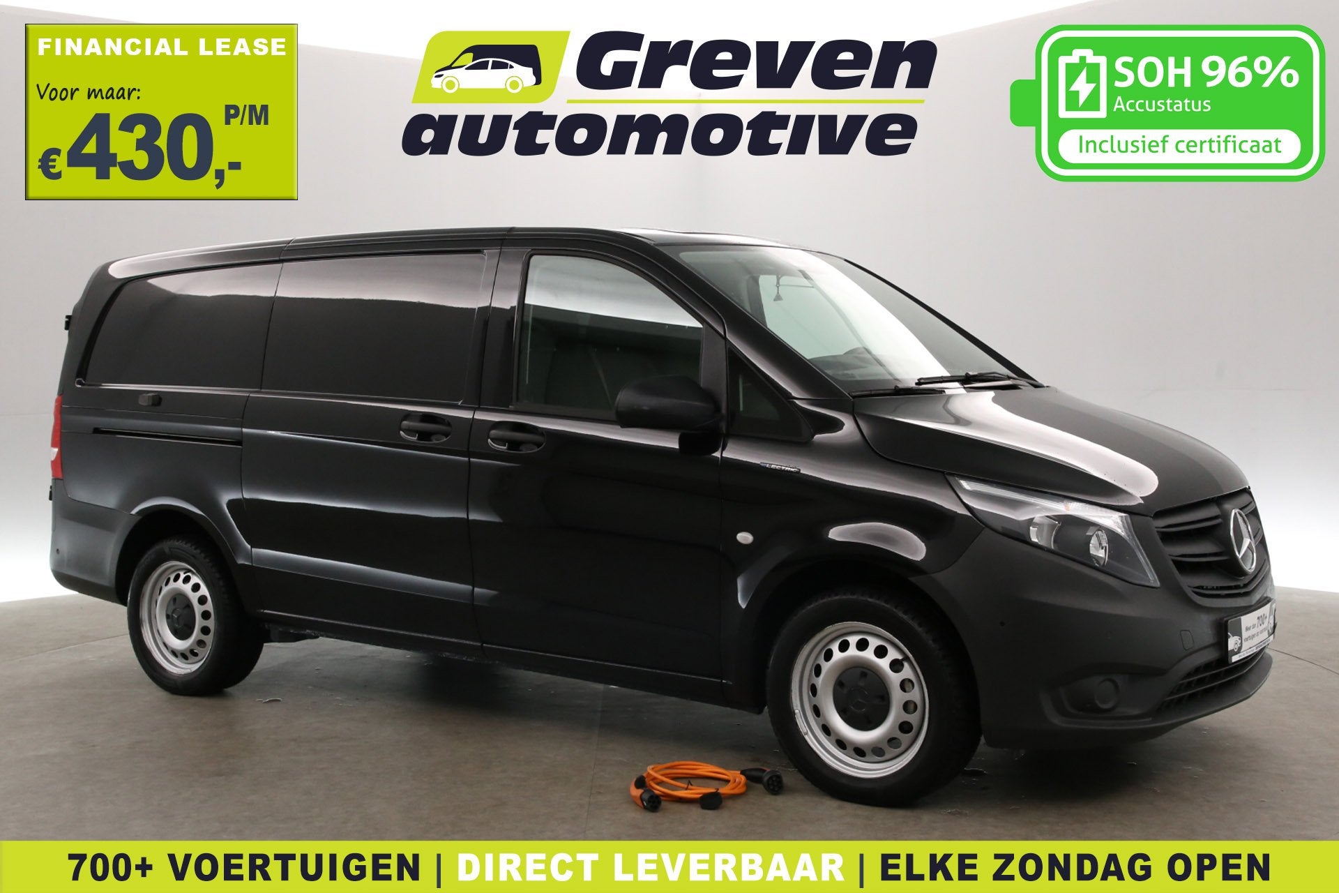 Mercedes-Benz eVito 66 kWh 112 Lang | Snelladen | SOH 96% |, Automaat, Stof, Gebruikt, Zwart