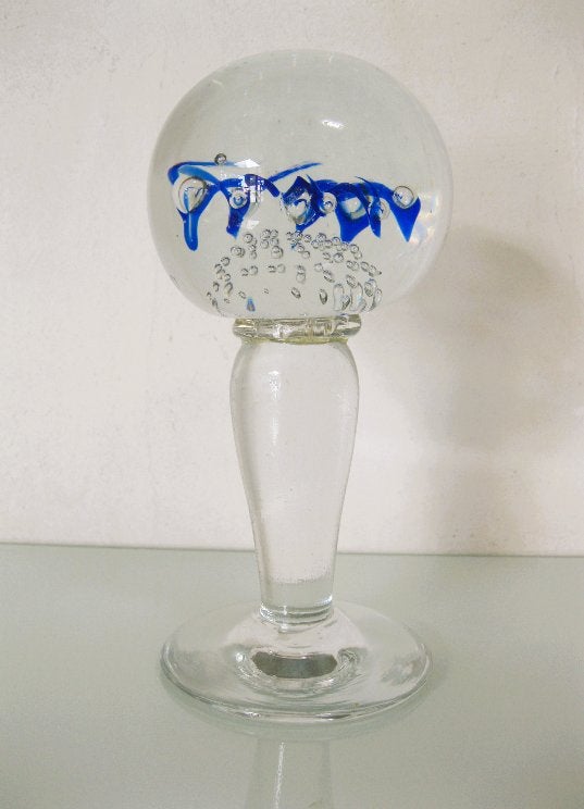 Vintage 16,5cm sulfure op voet porteperruque., Ophalen