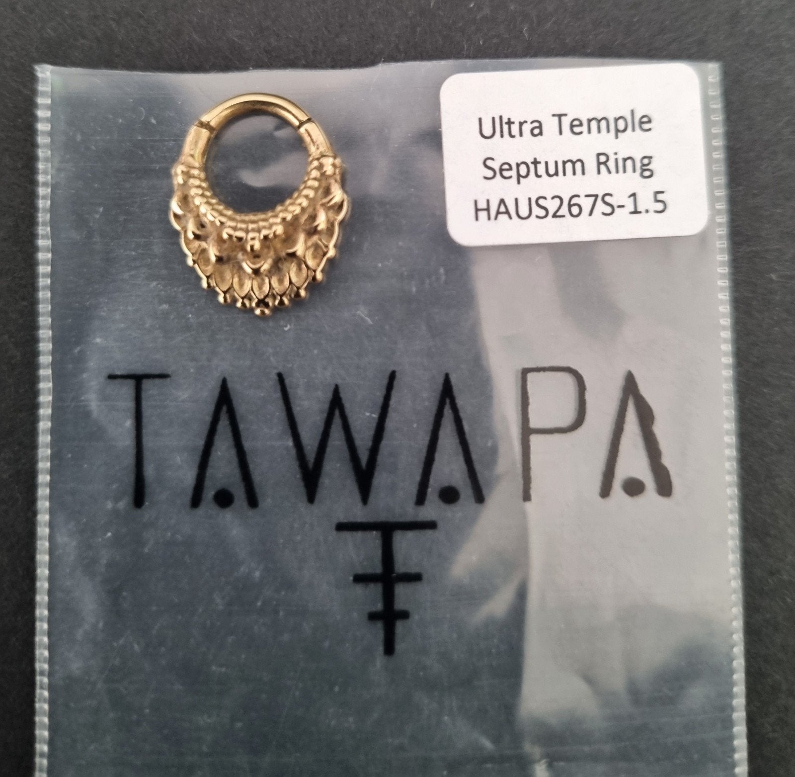 Tawapa Temple Septum Piercing 14g Gold Plated Uniek, Sieraden, Tassen en Uiterlijk, Verzenden, Nieuw, Zilver, Neuspiercing