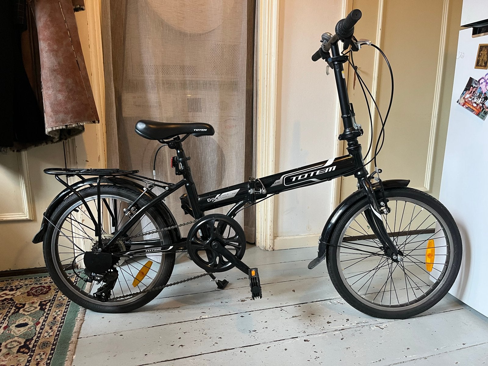 Totem Dolphin Opvouwbare Fiets - Zwart, 20 inch wielen, 20 inch of meer, Velgrem, Versnellingen, Zo goed als nieuw