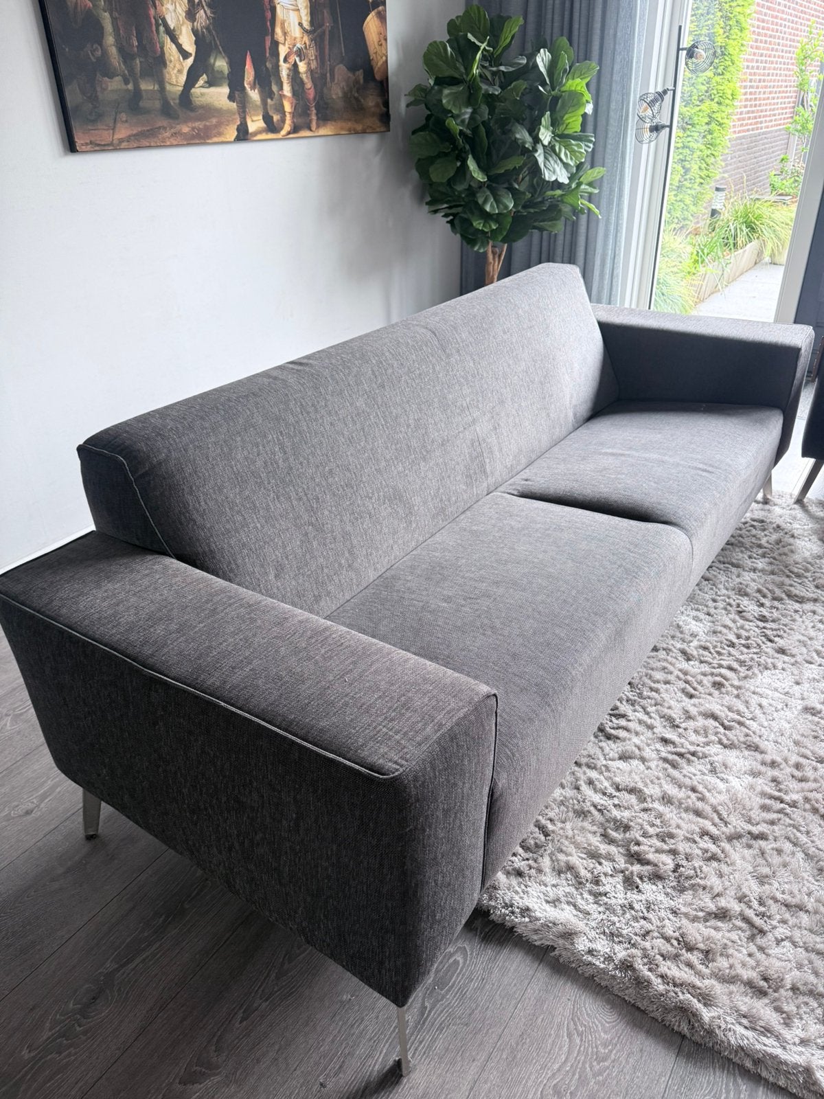 Twee banken - Zo goed als nieuw, Huis en Inrichting, Ophalen, Driepersoons, 75 tot 100 cm, Zo goed als nieuw