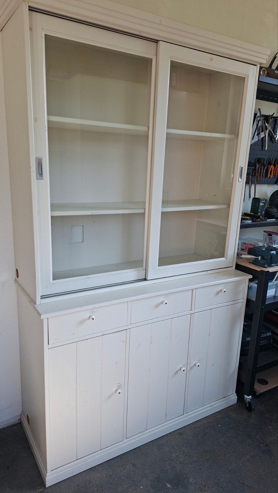 Witte Buffetkast / kast, Ophalen, Gebruikt, Landelijk, 150 tot 200 cm