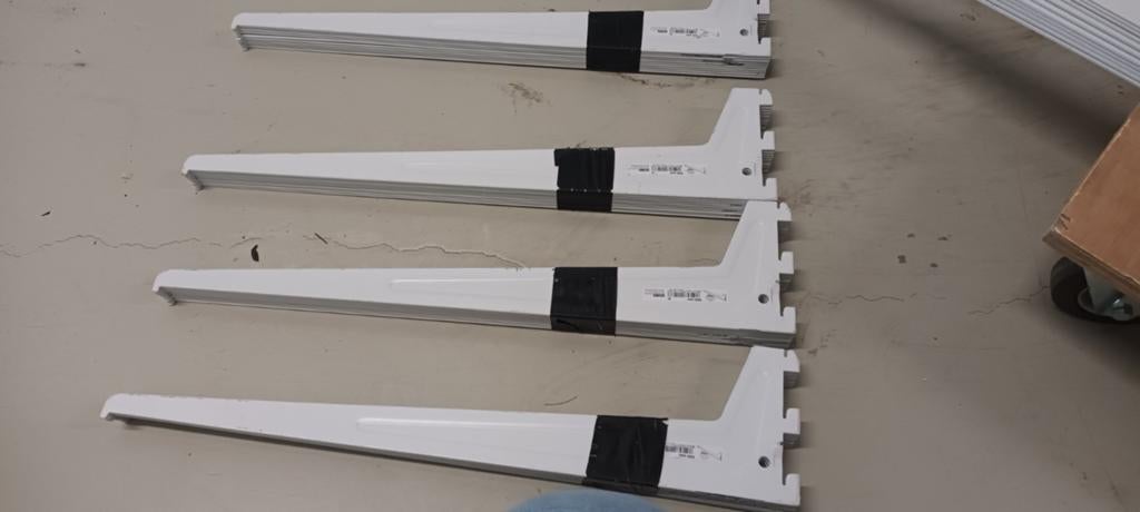 Eenvoudige plankdragers 50cm - Wit (set van 4), Ophalen, Gebruikt