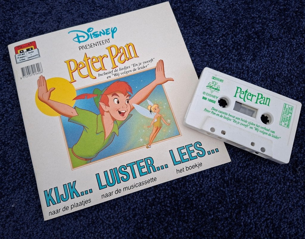 Jaren '90: Peter Pan kijk,luister,leesboekje+cassettebandje, Ophalen of Verzenden, Peter Pan of Pinokkio, Overige typen